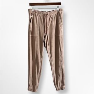 Athleta Womens Jogger Pants Size 10 Mocha Brown Pull On Drawstring Waist Ankle